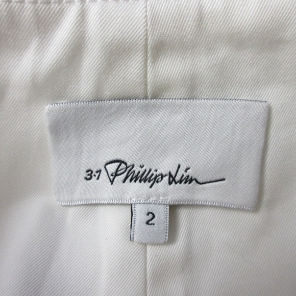 Phillip Lim Pleated Shorts 2 Ivory Cotton Blend Wide Leg High Waist Preppy 302 - Picture 3 of 14